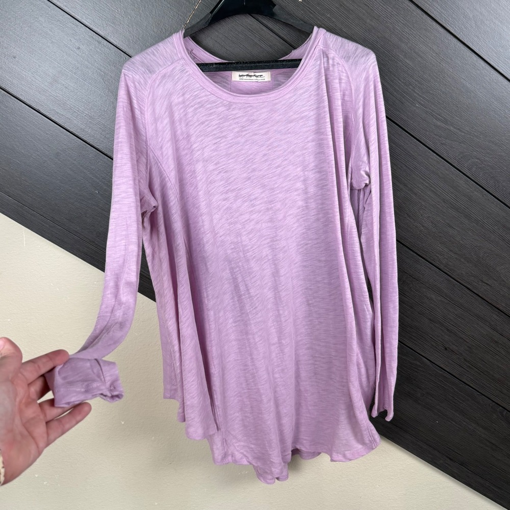 We The Free Women's Large Lavender Oversized Swing Tunic Long Sleeve Top - Picture 3 of 7
